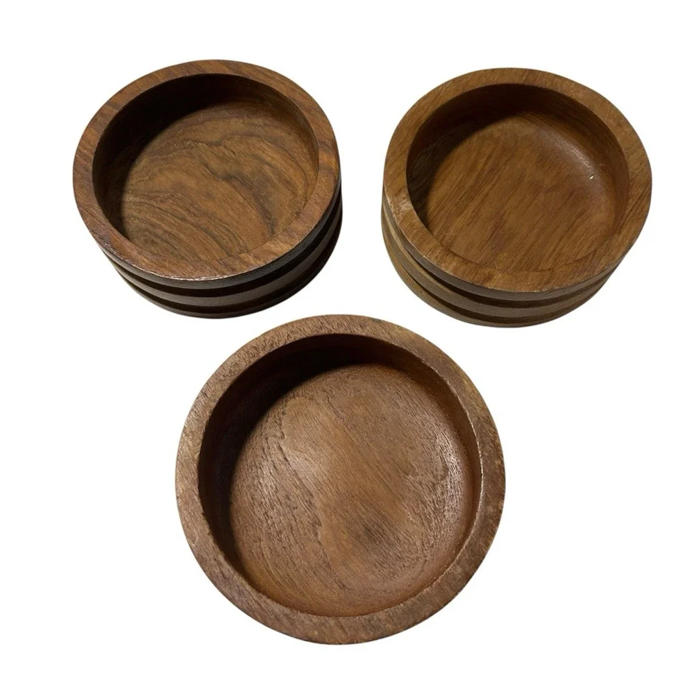 Vintage Genuine Teak Salad Bowls 